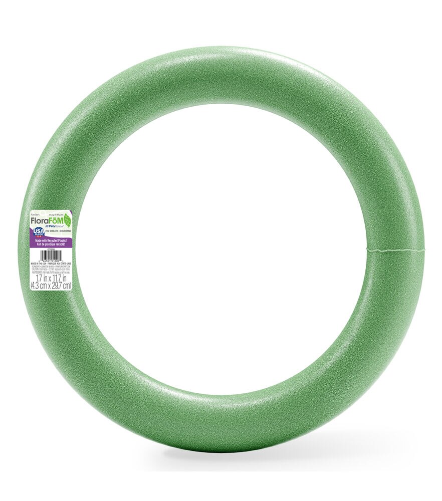 FloraCraft Green FloraFoM Extruded Wreath Base, 12 Inch, swatch, image 1