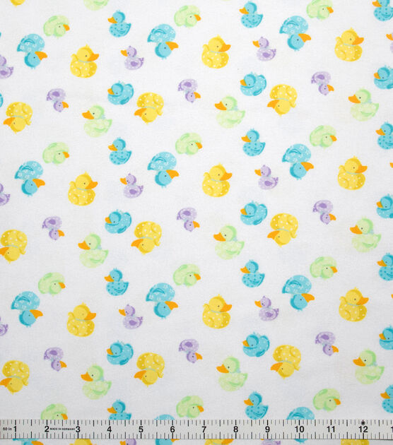 Multicolor Rubber Ducks Super Snuggle Flannel Fabric