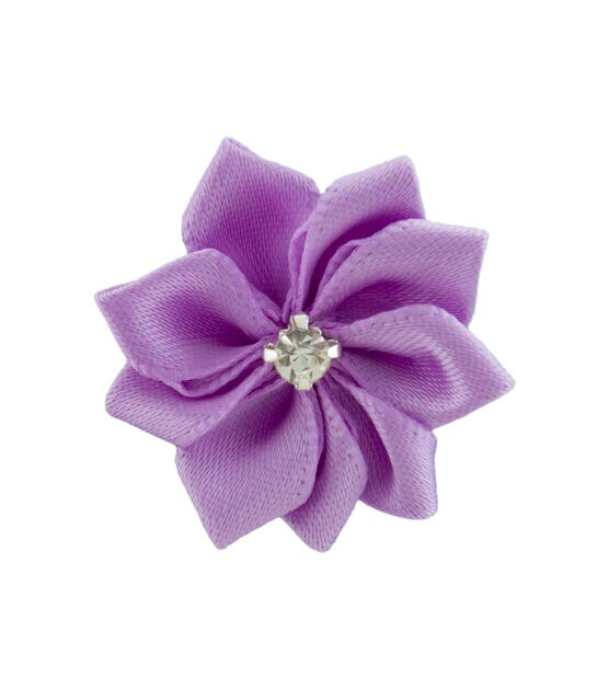 Offray Ribbon Accents Orchid Flower with Rhinestone Center 4pcs, , hi-res, image 2