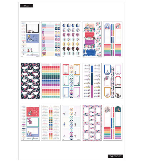 629pc Disney Alice Wonderland Happy Planner Stickers, , hi-res, image 3