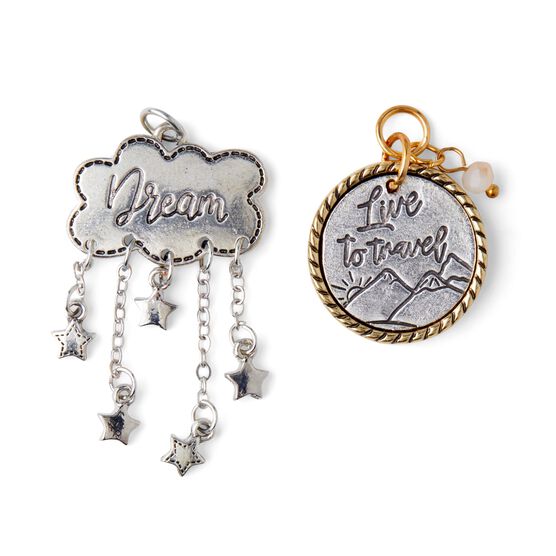 2ct Antique Silver & Gold Metal Charms by hildie & jo, , hi-res, image 2