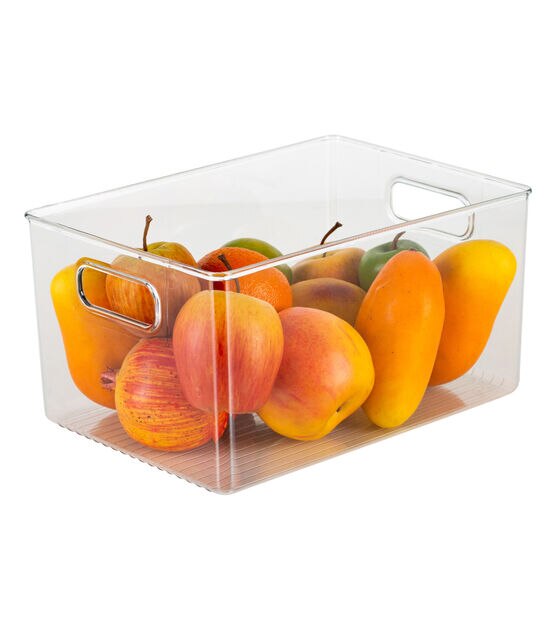 Simplify 11" x 6" Clear Vertical Stripe Organizer With Cutout Handles, , hi-res, image 2