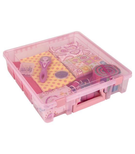 ArtBin 15" Super Satchel Pink 1 Compartment Box With Handle & Latches, , hi-res, image 2