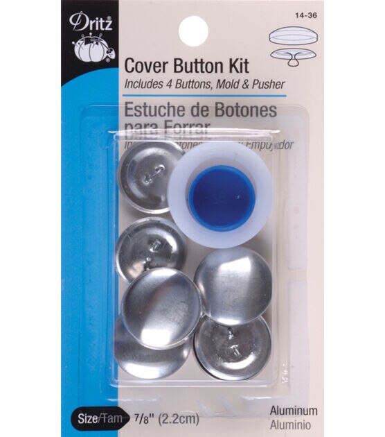 Dritz Cover Button Kit, Nickel, , hi-res, image 1