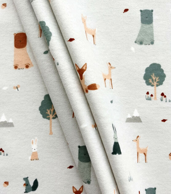 Woodland Animals Nursery Flannel Fabric by Lil' POP!, , hi-res, image 2