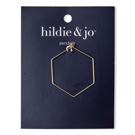 1" x 1.5" Gold Metal Open Hexagon Pendant by hildie & jo