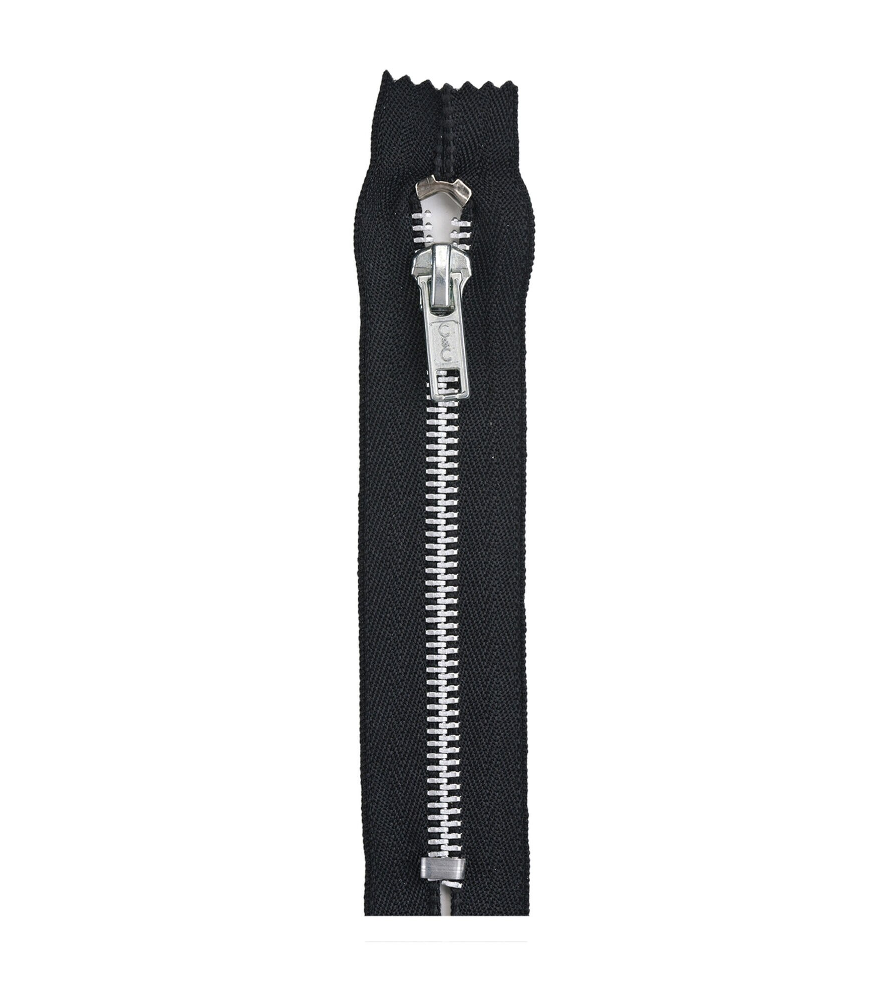 Coats & Clark Brass Pocket Zipper 5", Black, hi-res