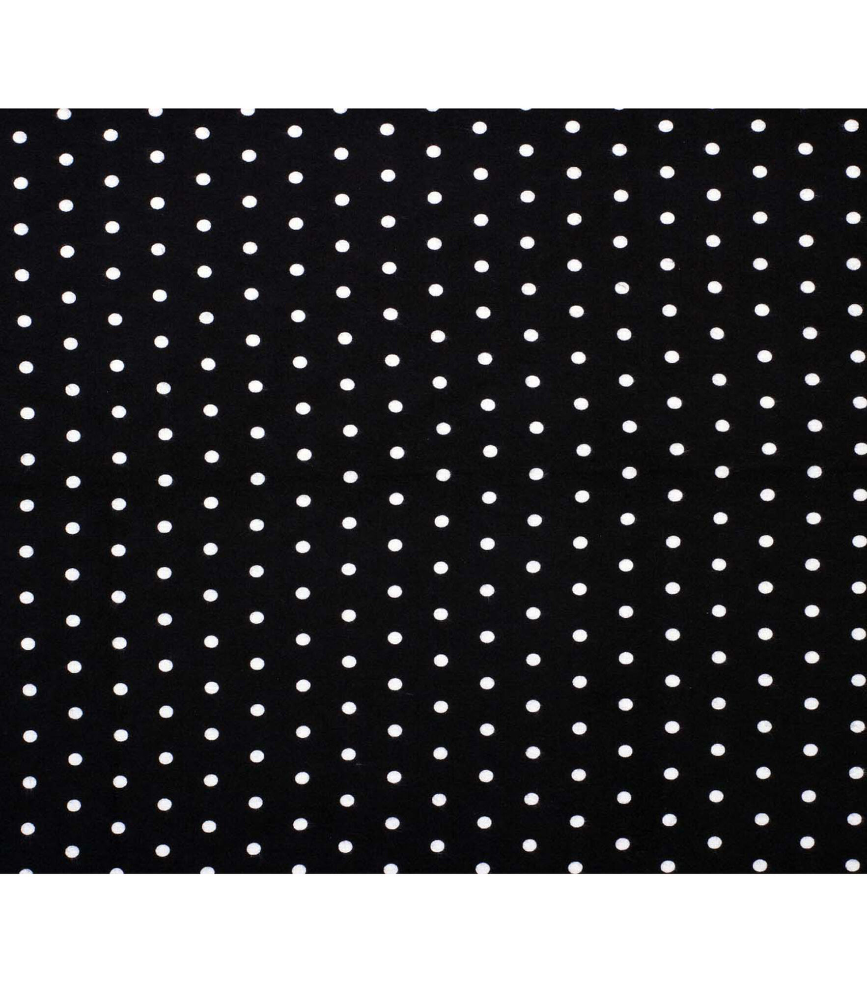 White Dots Super Snuggle Flannel Fabric, Black, hi-res