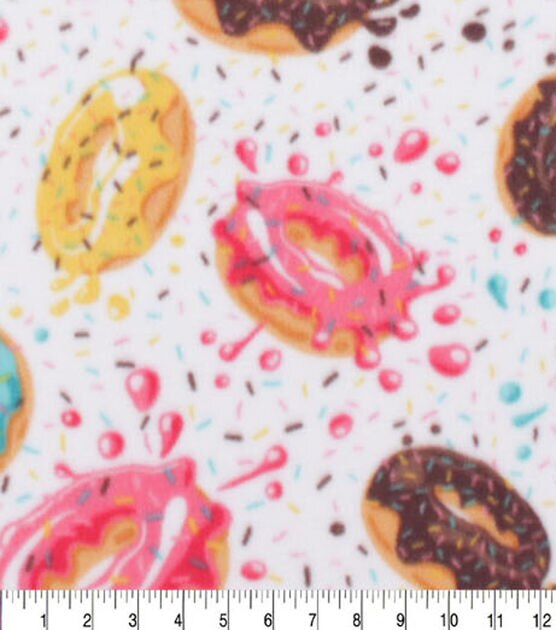 Multicolor Donuts Anti Pill Fleece Fabric, , hi-res, image 3