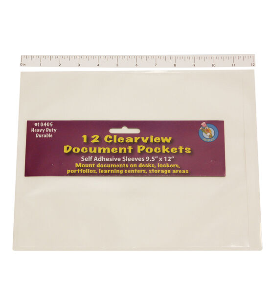 Ashley Productions 9.5" x 12" Clear Self Adhesive Document Pockets 36pk