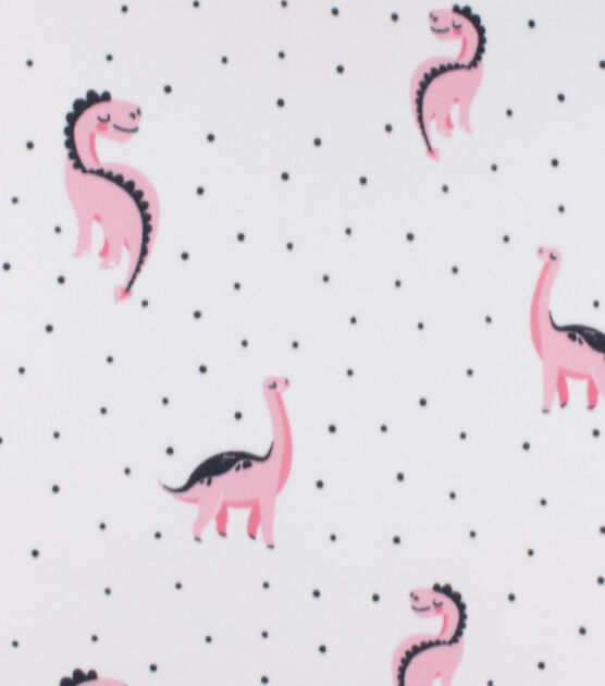 Cute Dino Blizzard Prints Fleece Fabric