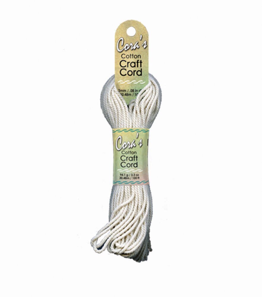 Macrame 100' Cotton Cord 2mm, Natural, swatch