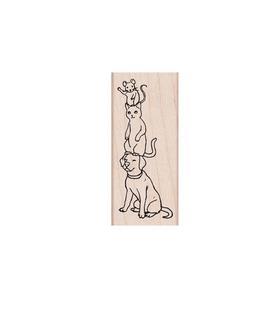 Hero Arts Mounted Rubber Stamp Dog Cat Mouse