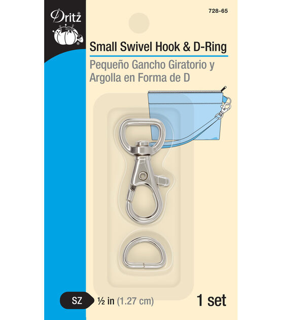 Dritz 1/2" Small Swivel Hook & D-Ring, Nickel
