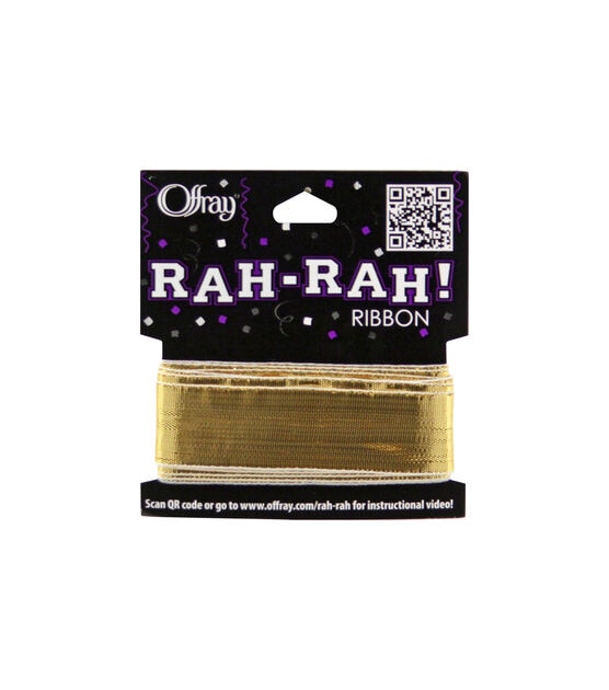 Rah Rah 7/8 inch Metallic Ribbon Gold