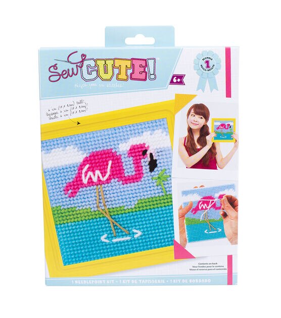 American Crafts Sew Cute Flamingo Needlepoint Kit