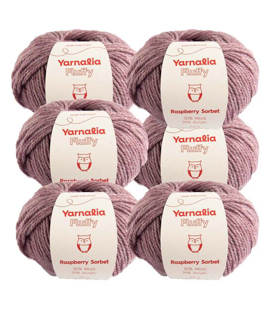 Yarnalia Bulky Fluffy Wool Acrylic Yarn 6 Bundle