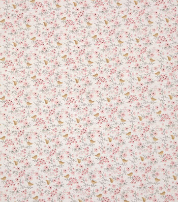 JOANN Cotton Flannel Fabric Pink Paisley Print
