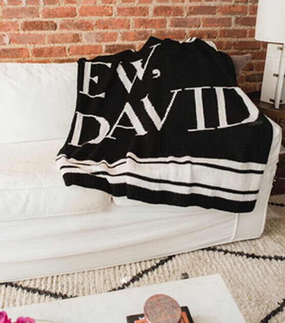Lion Brand Schitt's Creek Ew David Blanket Knitting Kit