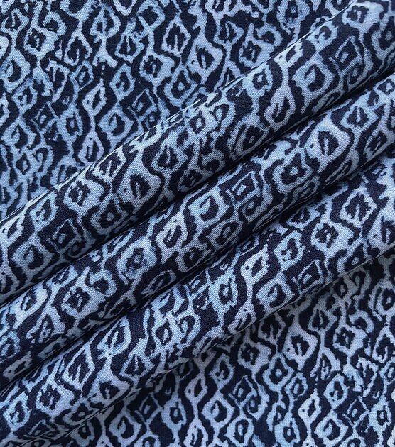 Blue Tonal Abstract Jersey Knit Fabric, , hi-res, image 3