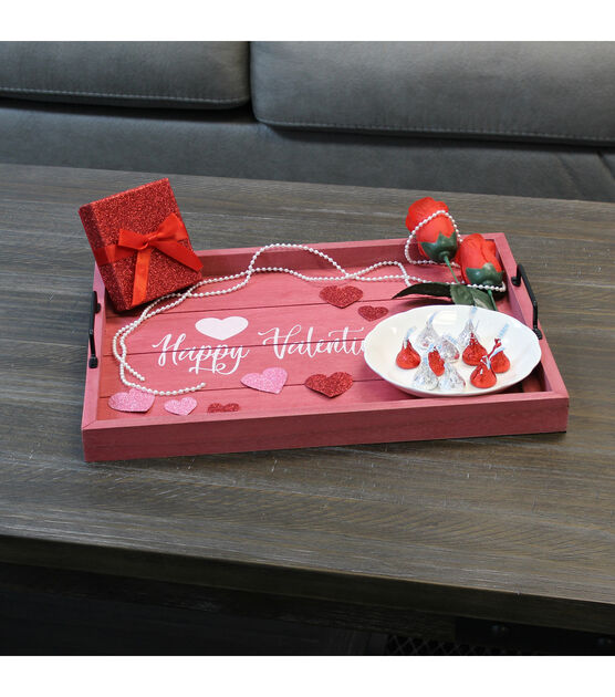 Elegant Designs Wood Serving Tray 15.50" x 12" "Happy Valentine's Day", , hi-res, image 6