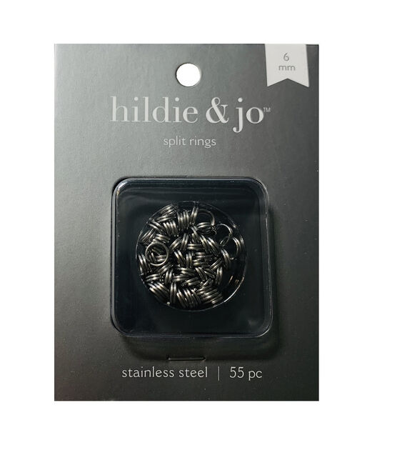6mm Stainless Steel Split Rings 55pk by hildie & jo