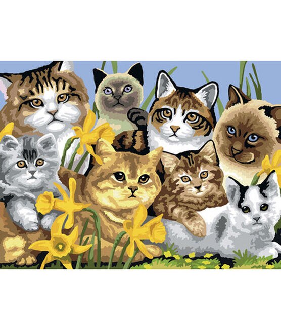 15-1/4"x11-1/4" Junior Paint By Number Kit Cats Montage