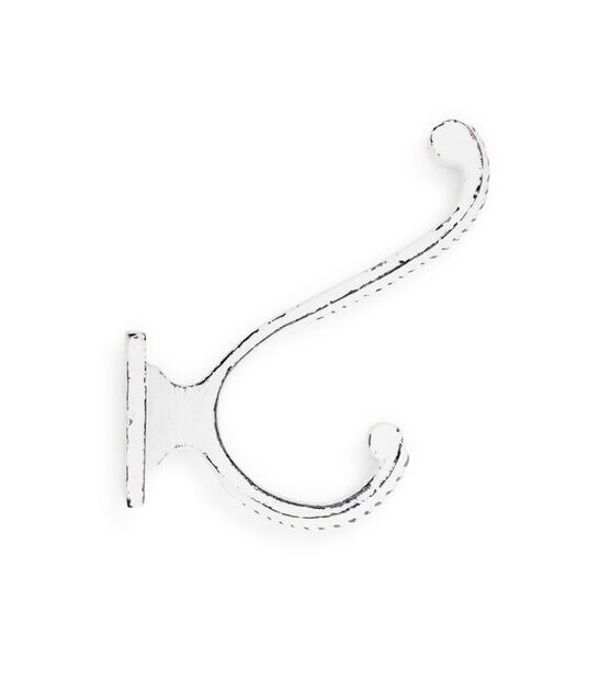 Dritz Home Metal Traditional Wall Hook, White, , hi-res, image 3