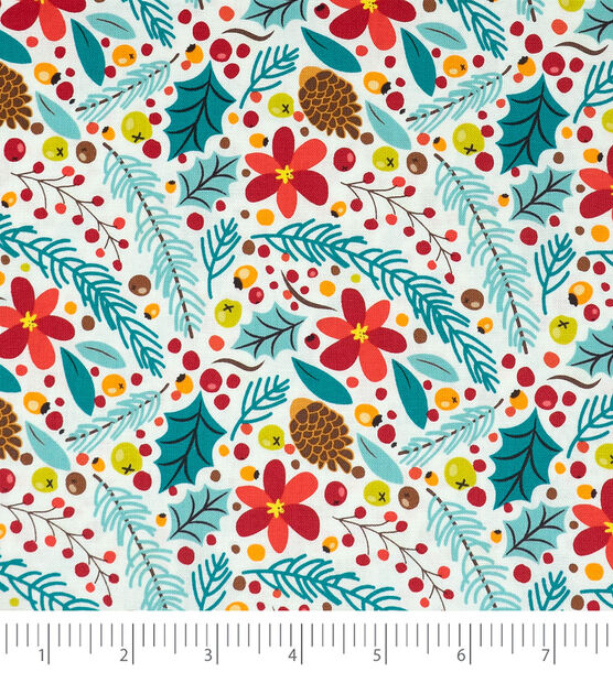 Singer Floral Christmas Cotton Fabric