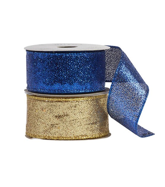 Offray 1.5" x 9' Glitterie Metallic Accent Wired Edge Ribbon, , hi-res, image 1