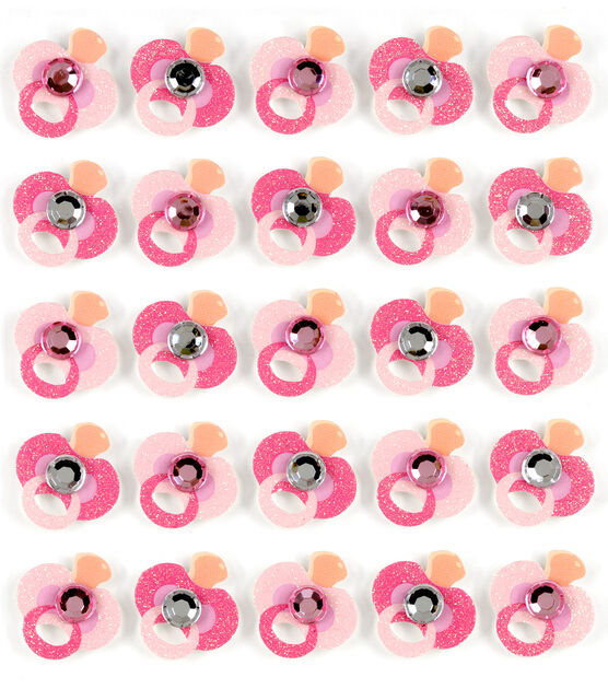 Jolee's Boutique 25 Pack Glitter Repeat Stickers Pink Pacifier