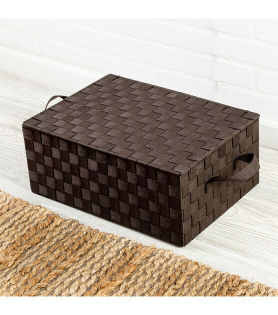 Honey Can Do 17" Espresso Woven Storage Box With Hinged Lid, , hi-res, image 4