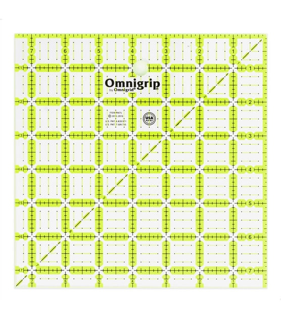 Omnigrip 7-1/2"  Neon Square Ruler