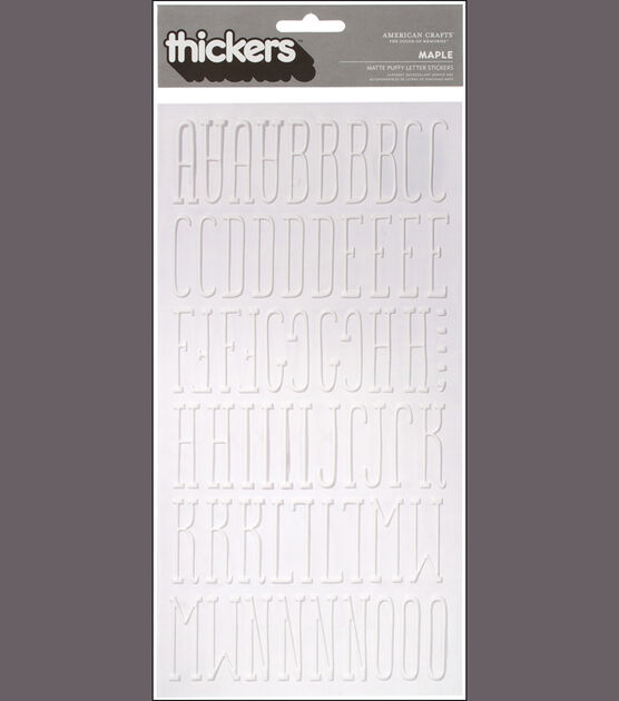 Thickers Puffy Vinyl Stickers 6"X11" Sheet Maple & White