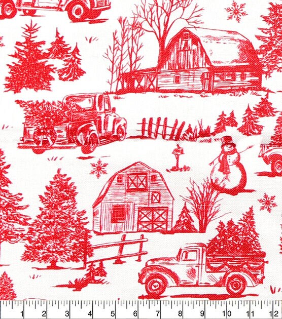 Christmas Toile Fabric