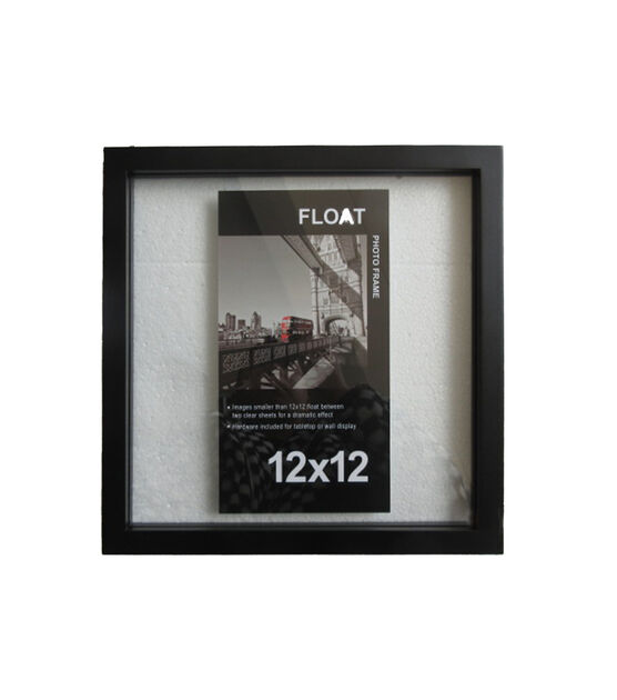 Innovative Creations  12" x 12" Black Wood Float Photo Frame