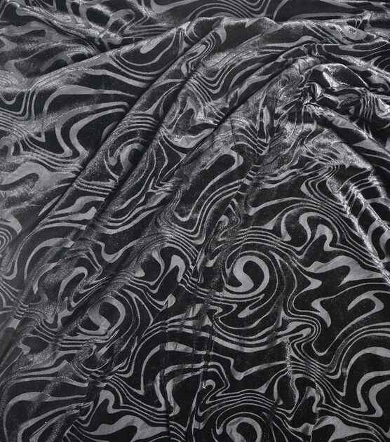 Stretch Burnout Abstract Black Fabric, , hi-res, image 5