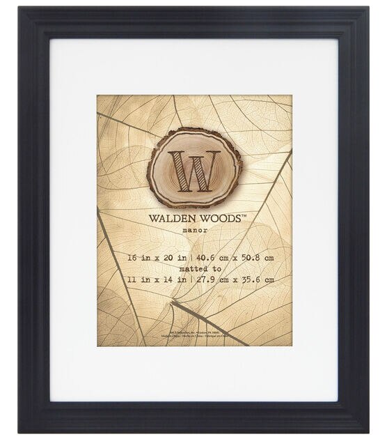 Walden Woods 16"x20" Matted to 11"x14" Black Wall Frame