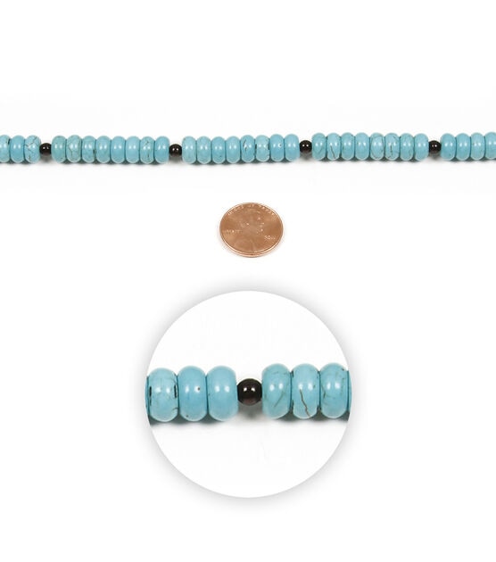 8mm Turquoise Cracked Faux Jasper Stone Bead Strand by hildie & jo