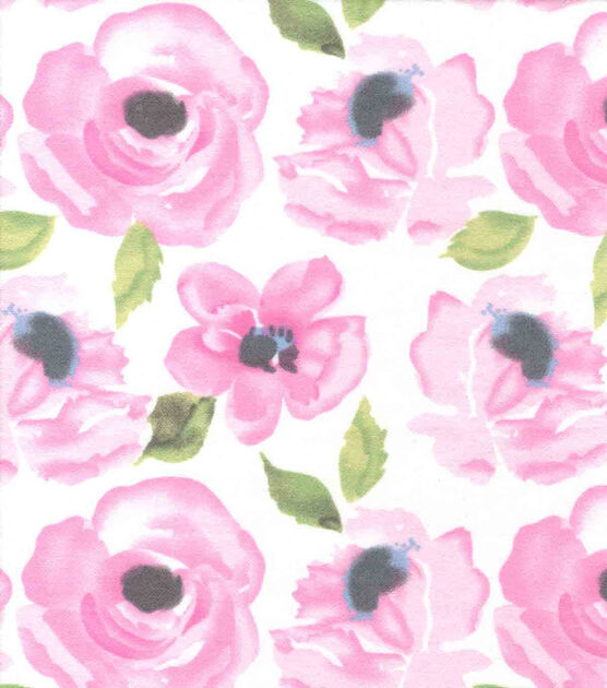 Hazel Watercolor Floral Nursery Flannel Fabric, , hi-res, image 2