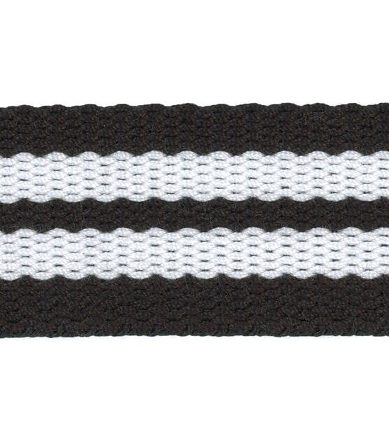 Simplicity Heavy Belt Trim 1.13" Black & White Stripes