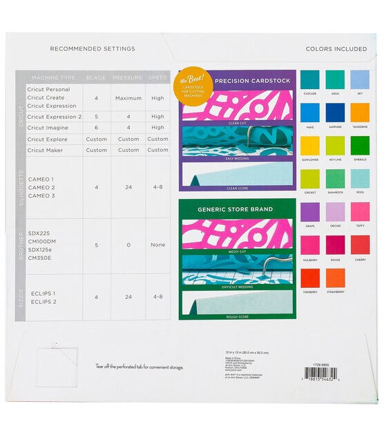 60 Sheet 12" x 12" Bright Precision Cardstock Paper Pack by Park Lane, , hi-res, image 4
