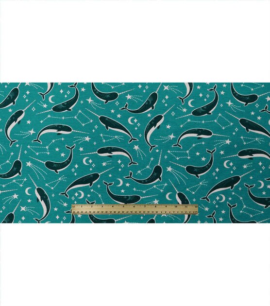 Narwhals on Blue Super Snuggle Flannel Fabric, , hi-res, image 4