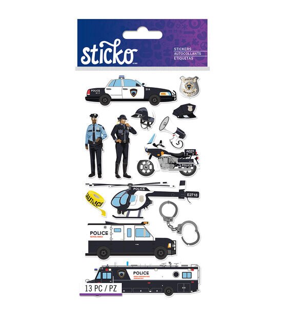 Sticko Stickers Police Officers Cars