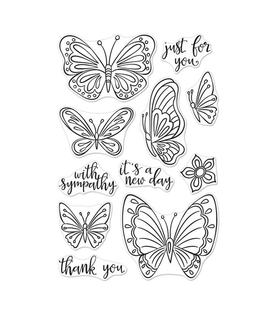 Hero Arts Clear Stamps 4''X6'' New Day Butterflies