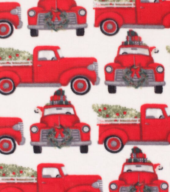 Dogs in Red Trucks Anti Pill Fleece Fabric, , hi-res, image 2