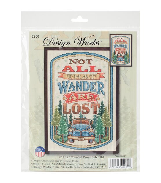Design Works 8" x 12" All That Wander Counted Cross Stitch Kit, , hi-res, image 1