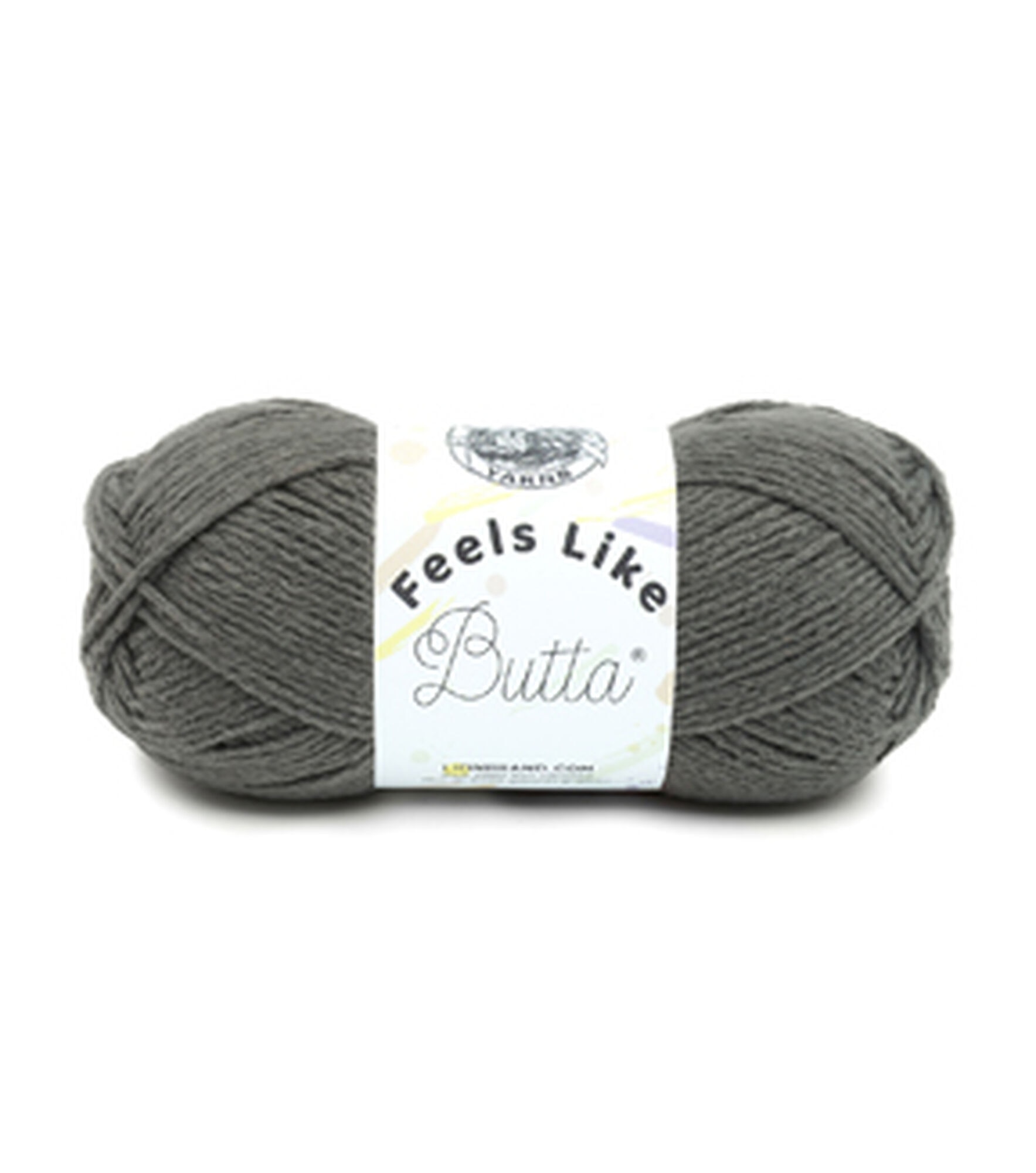 Lion Brand Feels Like Butta 218yds Worsted Polyester Yarn, Charcoal, hi-res
