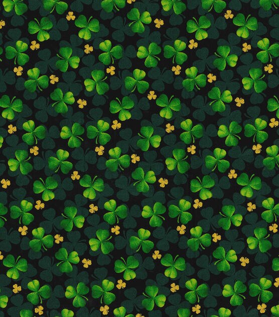Fabric Traditions Clover St. Patrick's Day Glitter Cotton Fabric, , hi-res, image 2