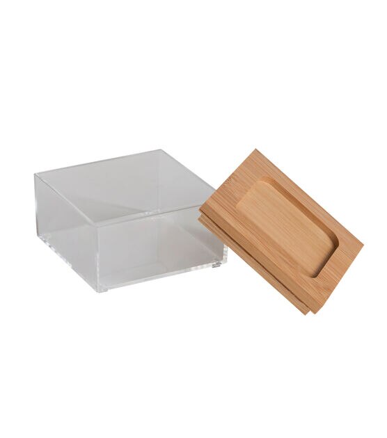 Simplify 4" Clear Organizer With Bamboo Lid, , hi-res, image 6